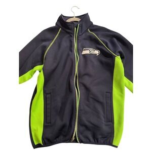 Seattle Seahawks NFL Full Zip Jacket Navy Green Track Jacket Men's Medium
